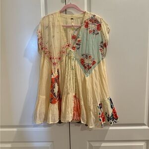 Free people vintage inspired patchwork fabric tunic/dress xs